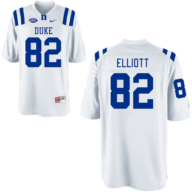 Men #82 Brett Elliott Duke Blue Devils College Football Jerseys Stitched-White